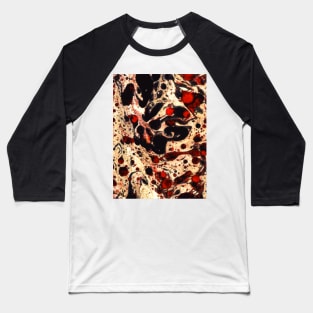 Dark abstract marble texture flowing fluid art Baseball T-Shirt